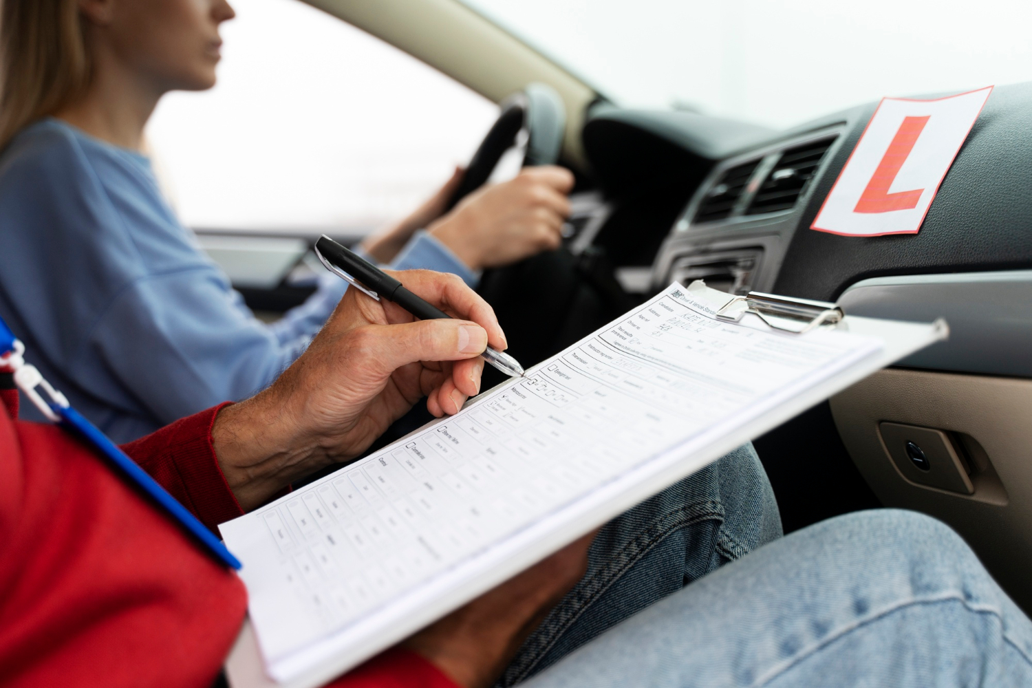 Personne passant l'examen du permis de conduire